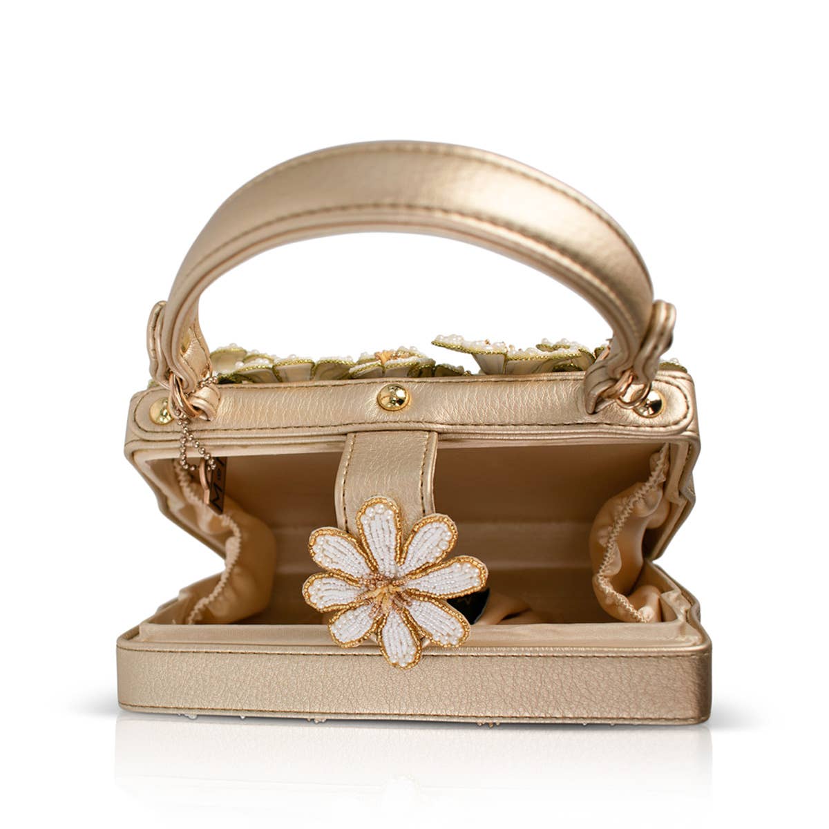 Basket of Sunshine Beaded Daisy and Bee Crossbody Handbag