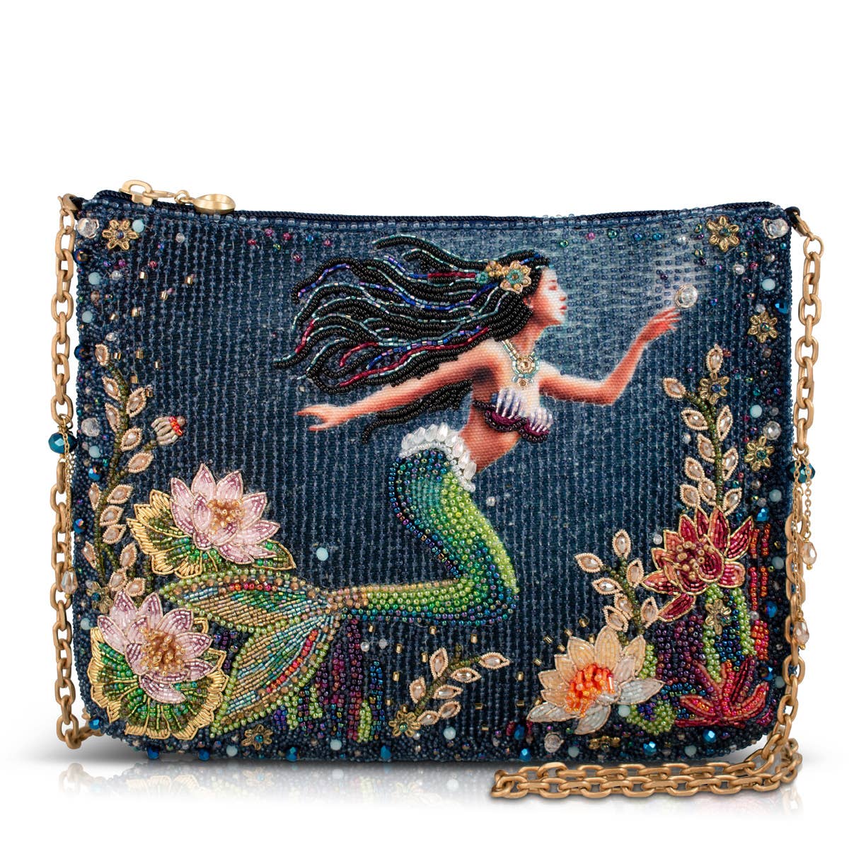 Mermaid Magic Beaded Underwater Scene with Mermaid Crossbody