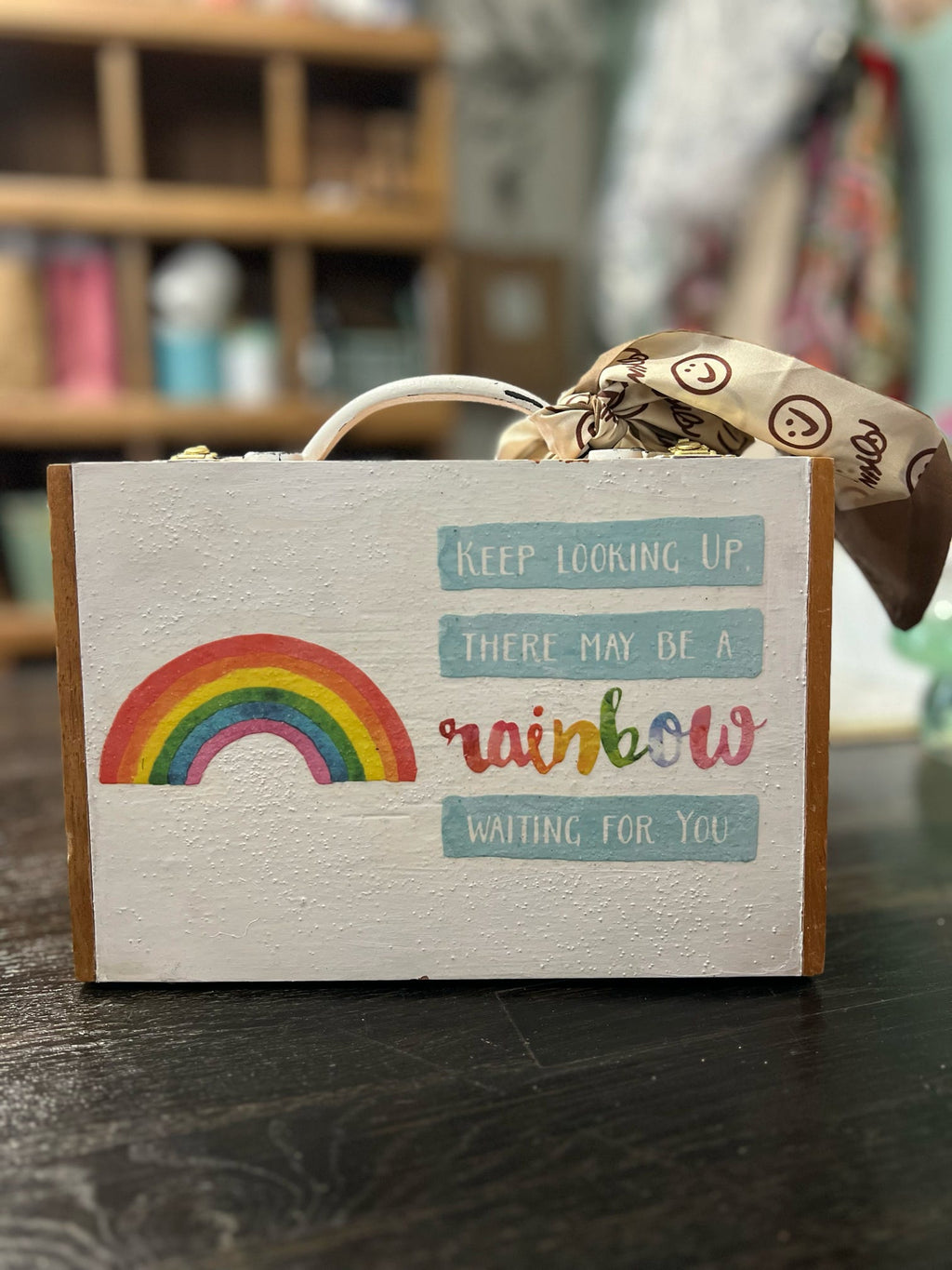 Rainbow Waiting, Cigar Box Purse - Positivity Edition