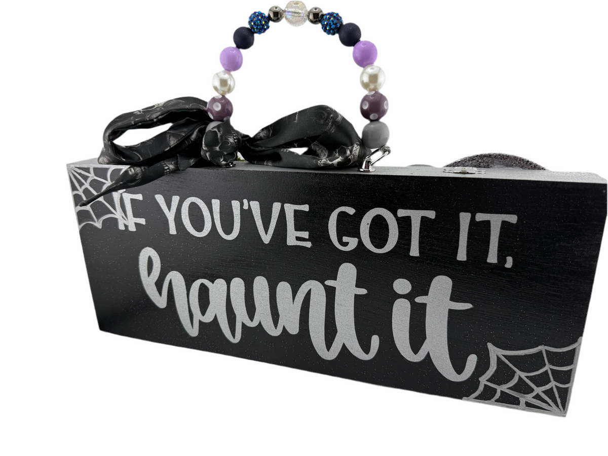 🖤 Graveyard Cat Halloween Cigar Box Purse