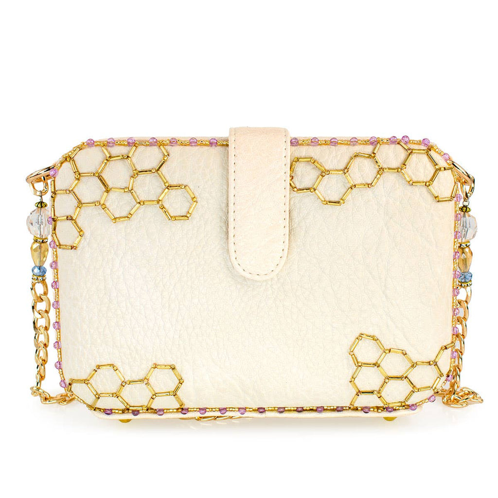 Garden Buzz Honeycomb and Winged Creatures Shoulder Handbag