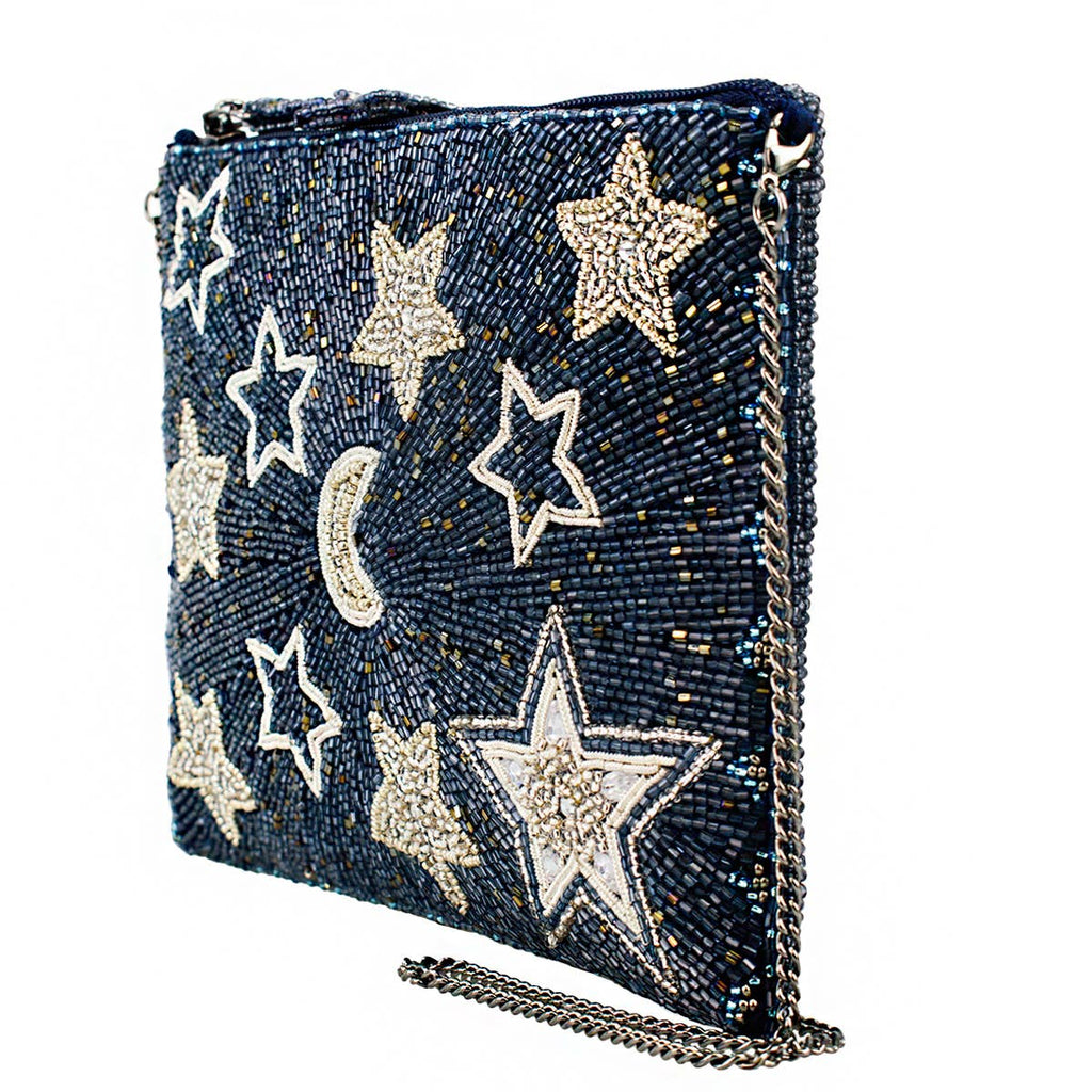 Super Nova Blue Celestial Stars & Moon Beaded Crossbody Mini