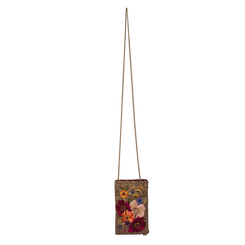 Budding Romance beaded floral Crossbody Phone Bag